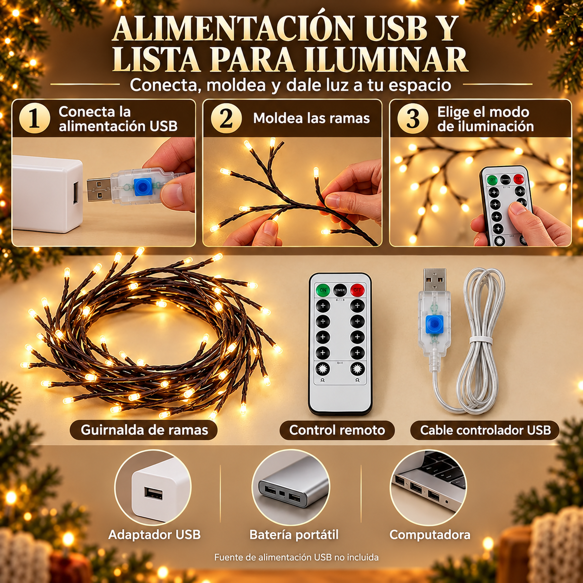 Navilux™ – Luces LED Inteligentes para Árbol de Navidad